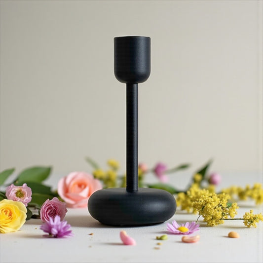 iittala nappula kynttilänjalka ,musta